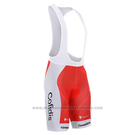 2015 Abbigliamento Ciclismo Cofidis Rosso Manica Corta e Salopette